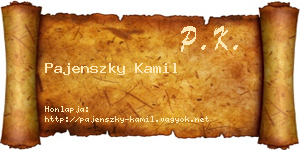Pajenszky Kamil névjegykártya